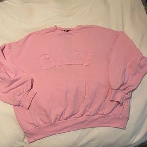 Pink crewneck sweatshirt
